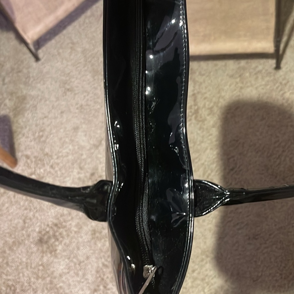 #355 Comsi Comsa Black Rose Purse Tote Satchel - Picture 7 of 10